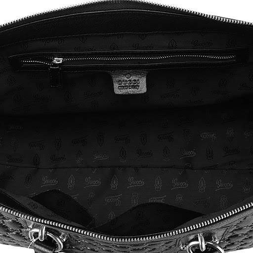 1:1 Gucci 247280 Gucci Charm Large Top Bags-Black Guccissima Leather - Click Image to Close